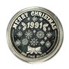 Image 2 : 1991 Merry Christmas 1 Ounce .999 Fine Silver Round