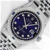 Image 1 : Rolex Men's Stainless Steel Blue String Diamond & Sapphire Datejust Wristwatch