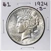 Image 1 : 1924-S $1 Peace Silver Dollar Coin