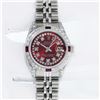 Image 3 : Rolex Ladies Stainless Steel Ruby & Diamond Datejust Watch With Rolex Box