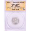 2014 Proof 1/4 oz Platinum JFK Apollo 11 Anniversary Medal ANACS MS69