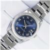 Image 2 : Rolex Ladies Stainless Steel Factory Blue Roman Datejust Wristwatch with Oyster Band