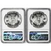 Image 2 : Lot of (2) 1988 $1 American Silver Eagle Coin NGC MS69