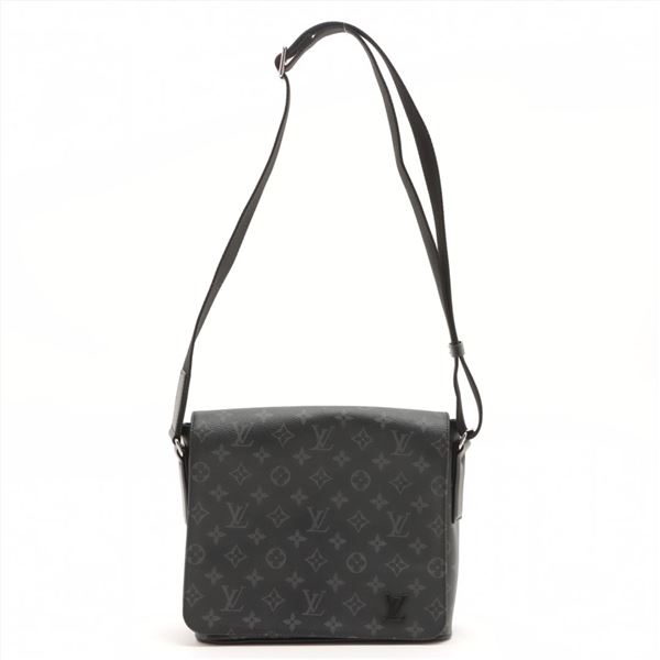 Louis Vuitton Black Monogram Eclipse Canvas Leather District NM PM Messenger Bag