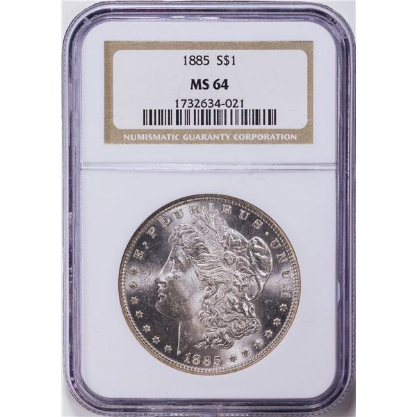 1885 $1 Morgan Silver Dollar Coin NGC MS64