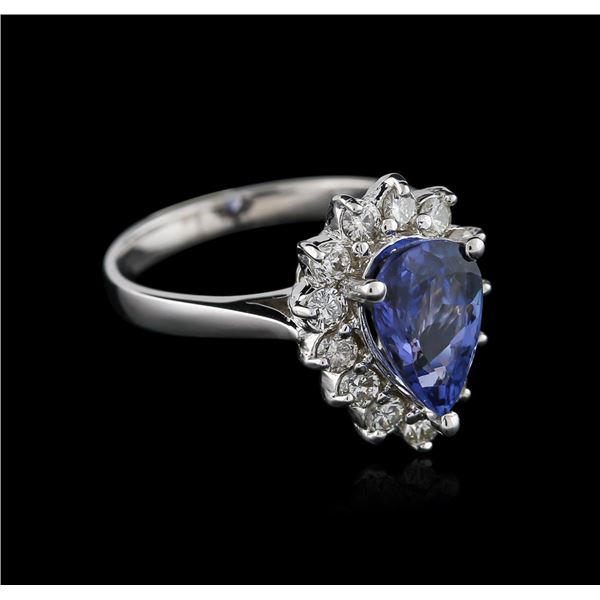 14KT White Gold 1.66 ctw Tanzanite and Diamond Ring