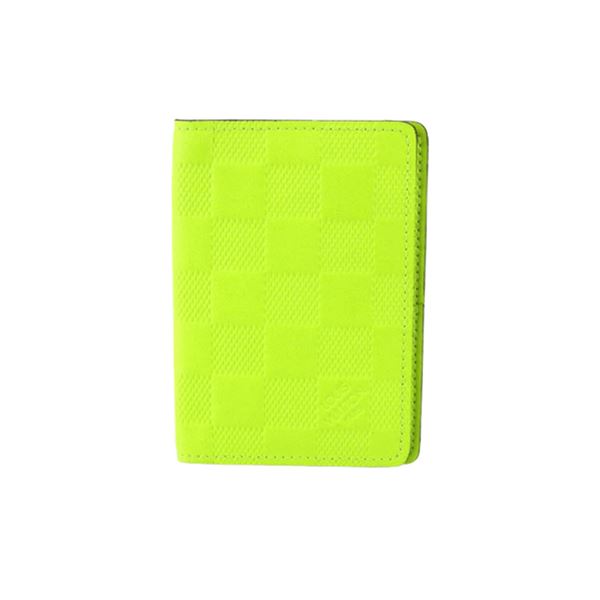 Louis Vuitton Yellow Green Damier Infini Leather Pocket Organizer Cardholder