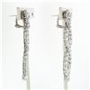 Image 4 : Platinum 14.92 ctw Round VVS G Diamond Long Dangle Drop Fiery Statement Earrings
