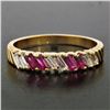 Image 5 : Vintage 18k Yellow Gold 0.75 ctw Baguette Diamond and Ruby Band Ring
