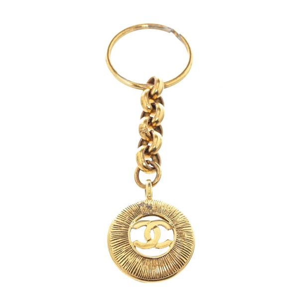 Chanel Gold CC Round Key Chain