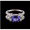 Image 2 : 1.98 ctw Tanzanite and Diamond Ring - 14KT White Gold