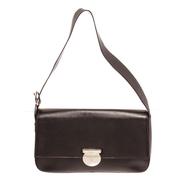 Ferragamo Black Leather Shoulder Bag