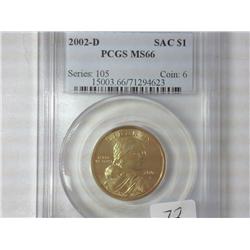 2002-D Sacagawea Dollar PCGS MS66