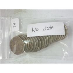 20 Assorted No Date Buffalo Nickels
