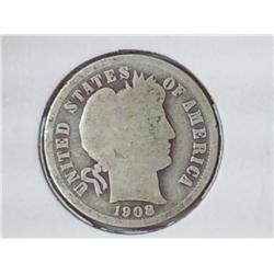 1908 Barber Dime