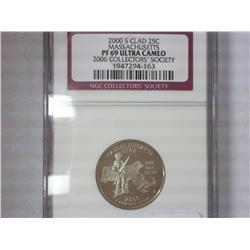 2000-S Massachusetts Quarter NGC PF69 Ultra Cameo