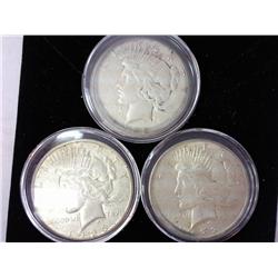 1922-S, 1923 And 1926-S Peace Silver Dollars