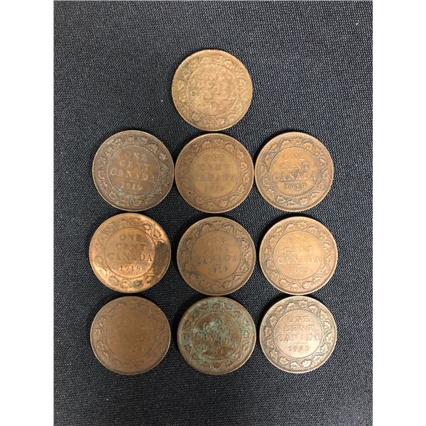 LOT OF CANADIAN LARGE PENNIES