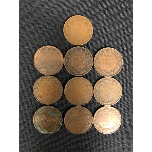 LOT OF CANADIAN LARGE PENNIES