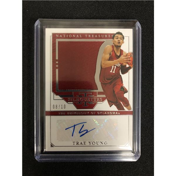 TRAE YOUNG PANINI #SS-10 GAME WORN MATERIAL AND AUTO #8/10