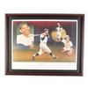 Image 1 : YOGI BERRA SIGNED AND CUSTOM FRAMED LTD,. EDITION PRINT 20 X 24 (PSA)