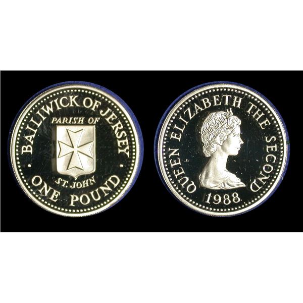 Jersey One Pound Proof Trio, 1987-89