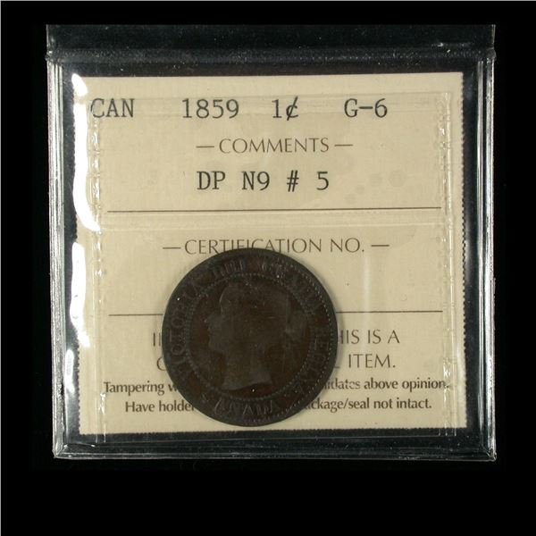 1859 One Cent, DP N9 #5