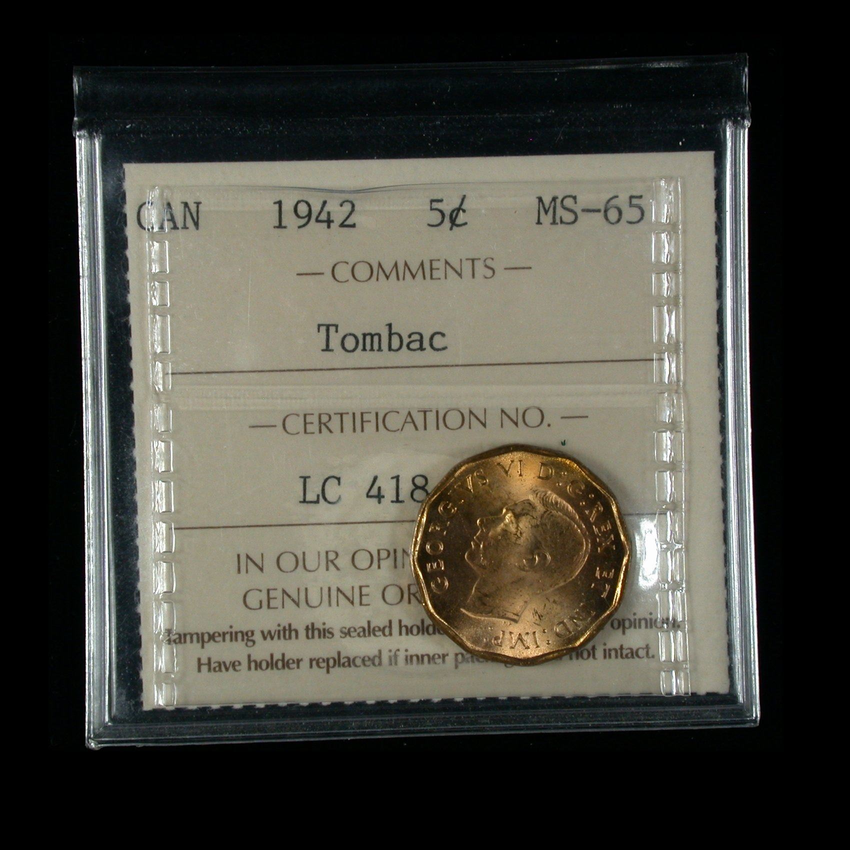 1942 Five Cents Tombac 1942-five-cents-tombac