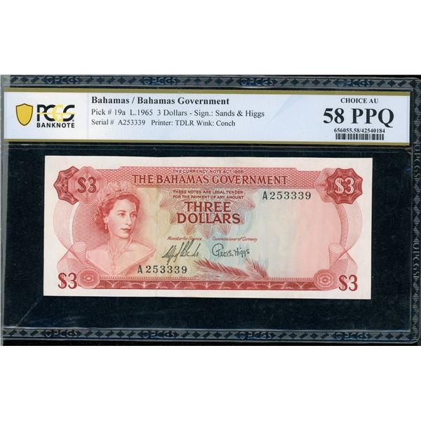 Bahamas 3 Dollars, 1965