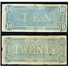 Image 2 : Confederate States of America Pair - 10 & 20 Dollars, 1864
