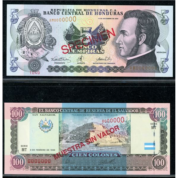 Honduras & El Salvador Specimen Pair