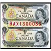 Image 2 : Bank of Canada Uncut Pair Lot - $1 to $10, with Replacement