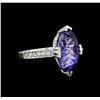 Image 1 : 14KT White Gold 5.20 ctw Tanzanite and Diamond Ring