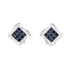 Image 1 : 2.21 ctw Sapphire And Diamond Earrings - 14KT White Gold