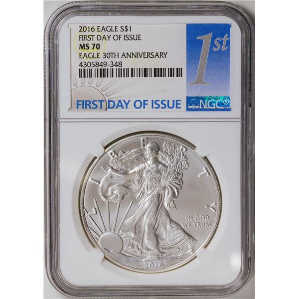 2016 American Silver Eagle .999 Fine Silver Dollar Coin NGC MS70