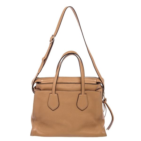 Gucci Beige Pebbled Calfskin Leather Ramble Layered Tote Bag