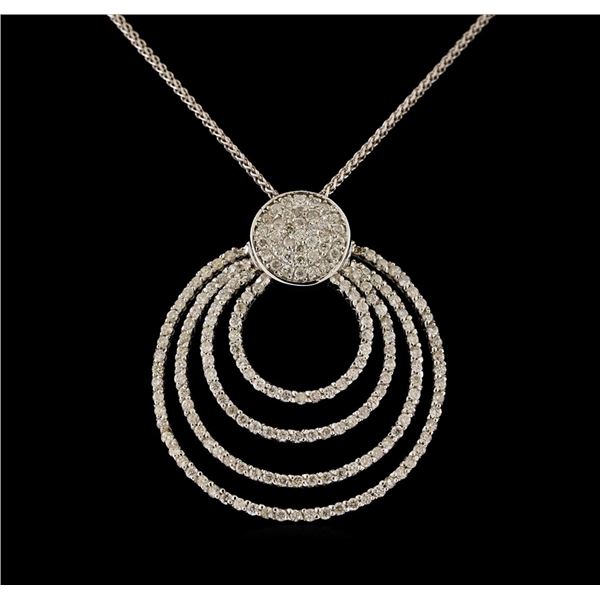 14KT White Gold 0.90 ctw Diamond Pendant With Chain