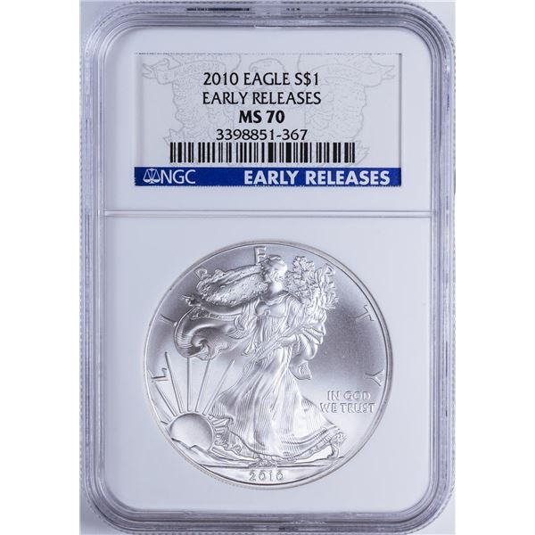 2010 $1 American Silver Eagle NGC MS70 Early Releases