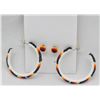 Image 1 : Navajo Beaded Hoop Earrings with Matching Posts