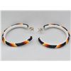 Image 3 : Navajo Beaded Hoop Earrings with Matching Posts