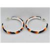 Image 4 : Navajo Beaded Hoop Earrings with Matching Posts