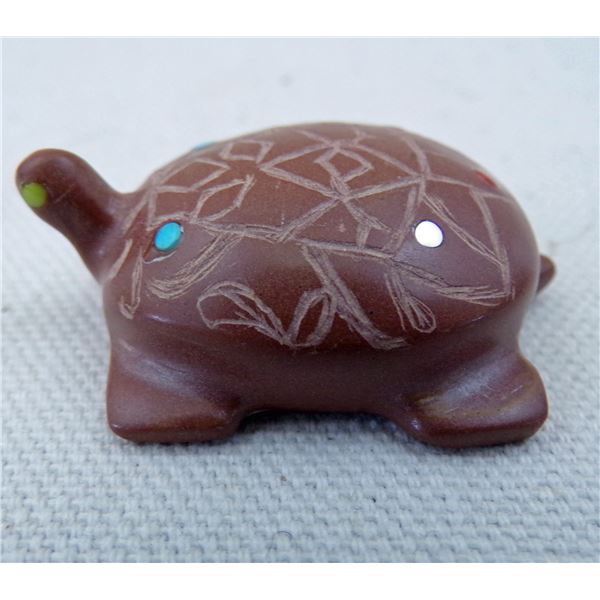 Zuni Pipestone Turtle Fetish by P. Panteah
