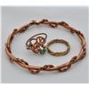 Image 1 : Copper Bangle Bracelet with 2 Copper Rings