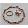 Image 7 : Copper Bangle Bracelet with 2 Copper Rings