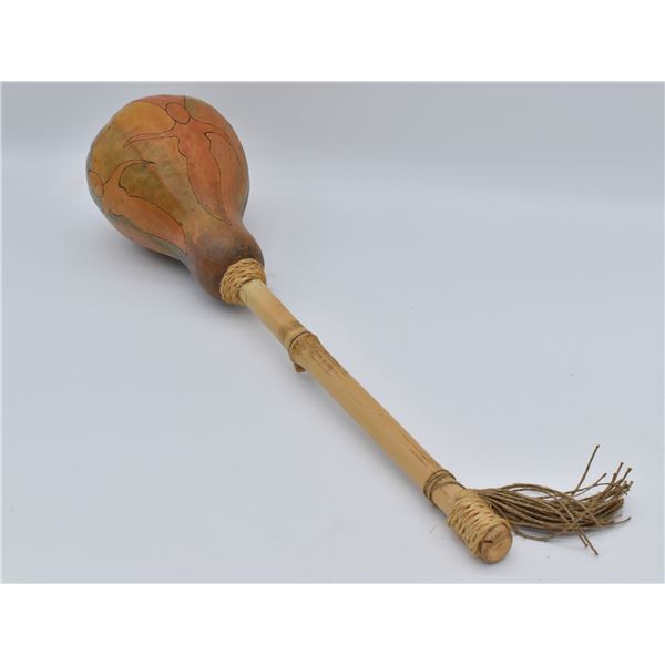 Ethnic Carved Gourd with Hand Painted Designs