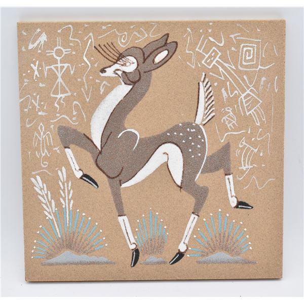 Navajo ''Deer'' Sand Painting by Benally