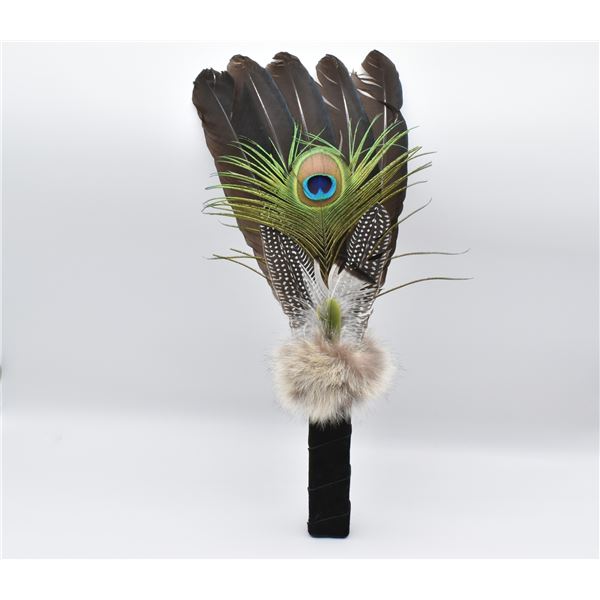 Picuris Pueblo Feather Fan by Tom Gray Elk Rael