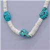 Image 2 : Navajo Shell Heishi and Turquoise Nugget Necklace