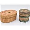 Image 2 : 2 Chinese Lidded Wicker Baskets