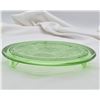 Image 2 : Green Depression Glass Footed Cake Plate